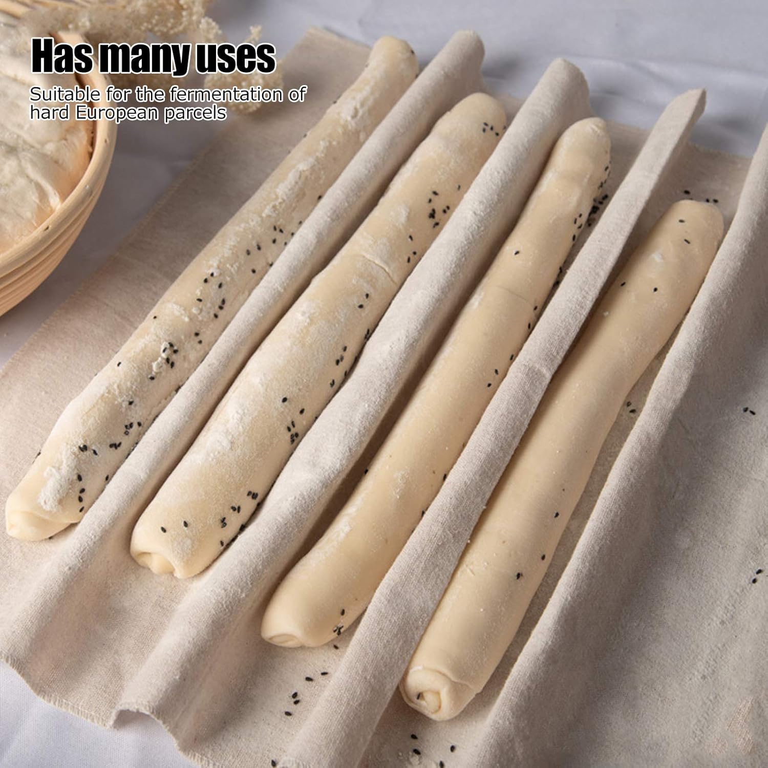 Dough Couche Proofing Cloth, Baking Couche Linen Cloth Cotton Fabric for Bread Dough Baking, Shaping Tool for Baguettes, Loaves, Ciabatta, Bread Couche(66 * 90cm) - Image 2