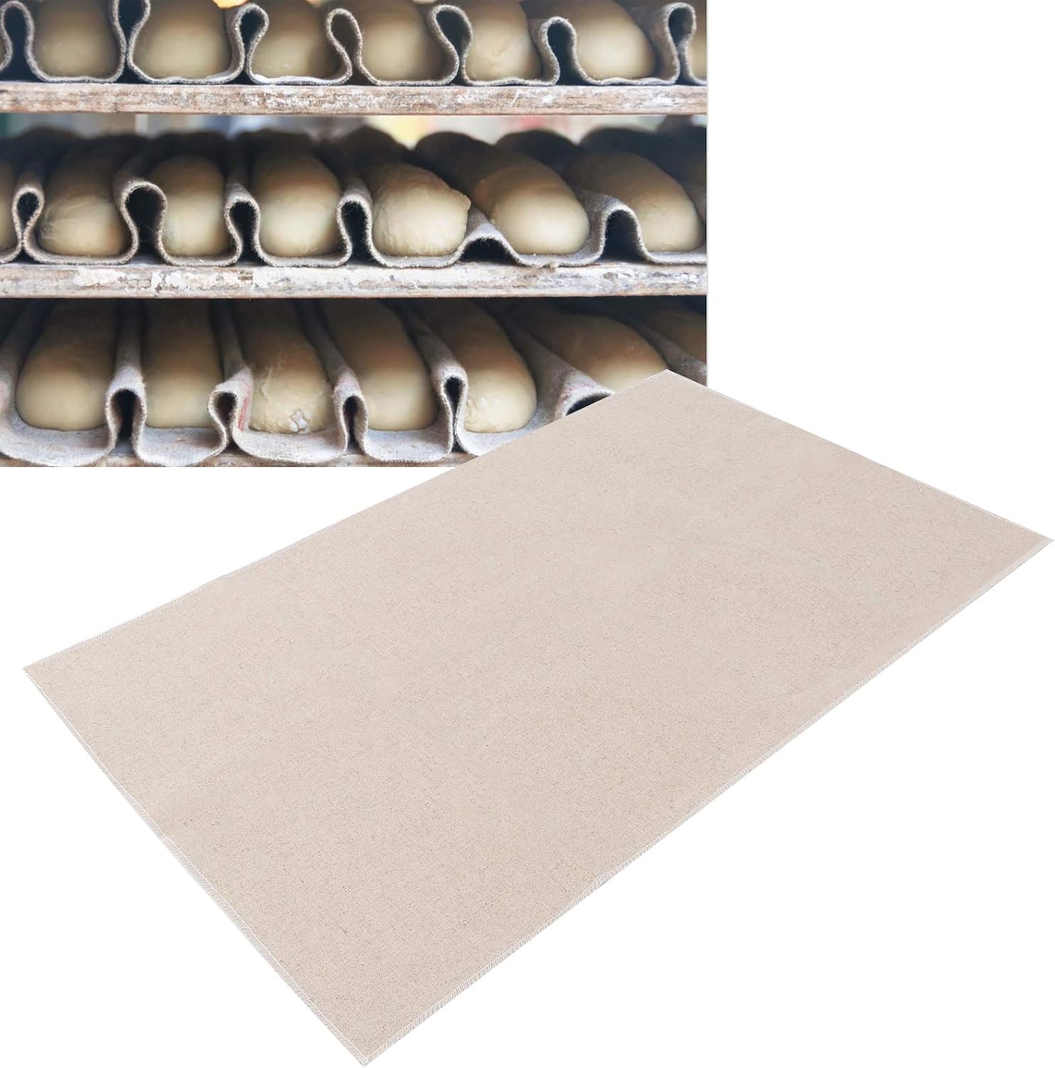 Dough Couche Proofing Cloth, Baking Couche Linen Cloth Cotton Fabric for Bread Dough Baking, Shaping Tool for Baguettes, Loaves, Ciabatta, Bread Couche(66 * 90cm) - Image 4