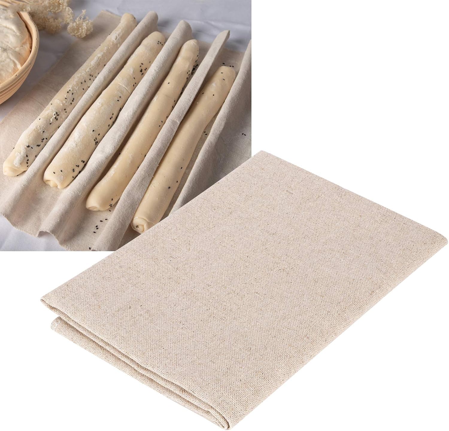 Dough Couche Proofing Cloth, Baking Couche Linen Cloth Cotton Fabric for Bread Dough Baking, Shaping Tool for Baguettes, Loaves, Ciabatta, Bread Couche(66 * 90cm) - Image 5