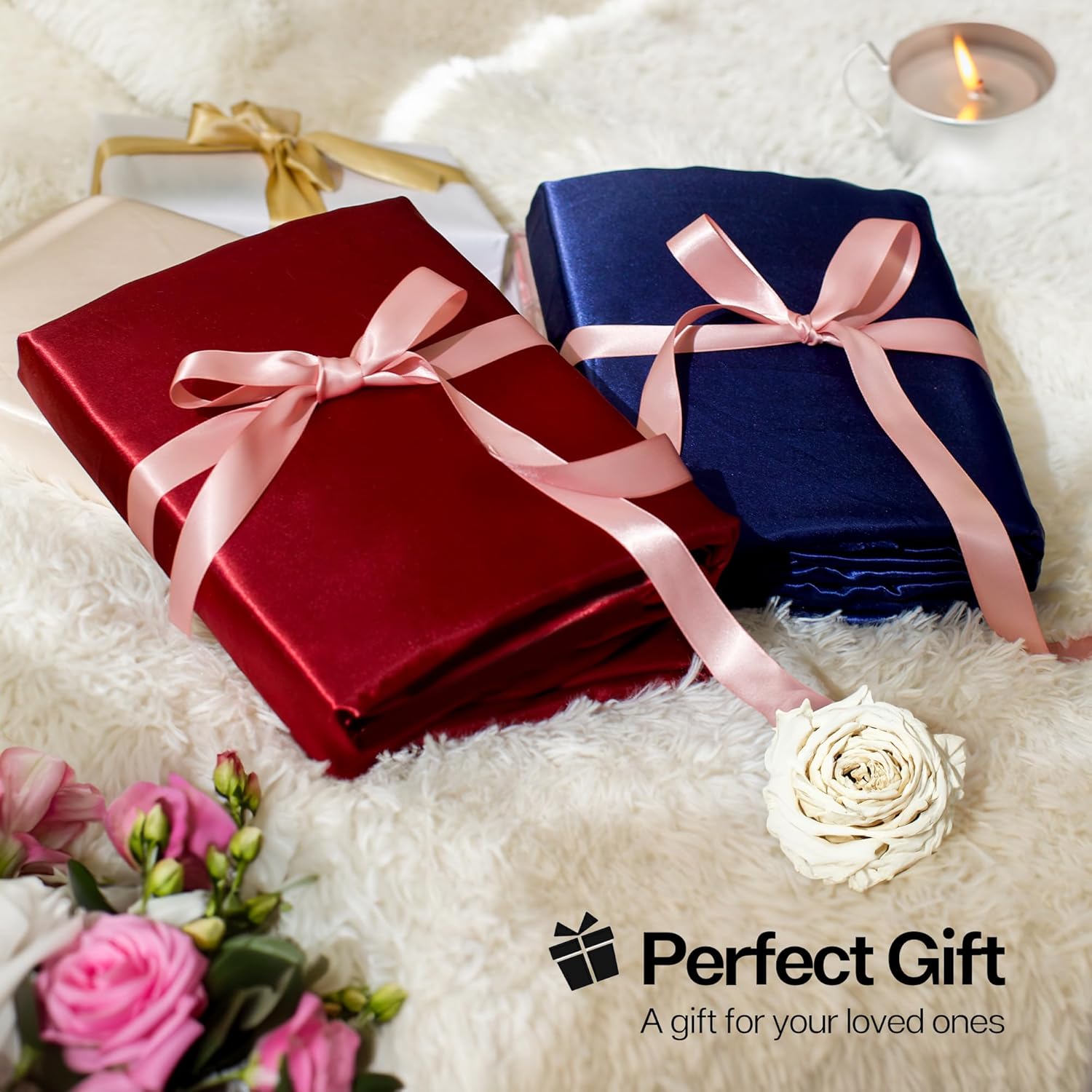 MR&HM Satin Bed Sheets, Queen Size Sheets Set, 4 Pcs Silky Bedding Set with 15 Inches Deep Pocket for Mattress (Queen, Black) - Image 8