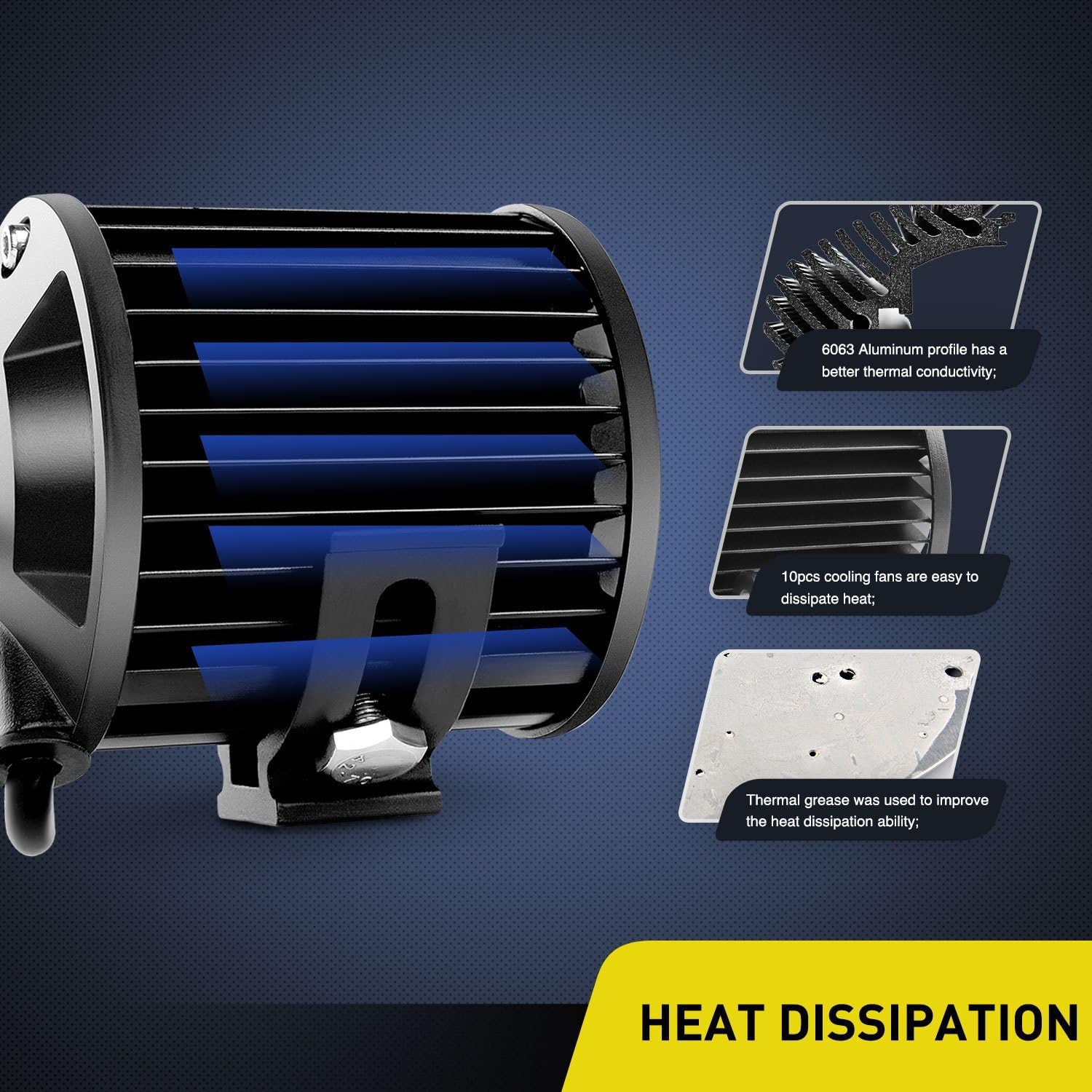 Nilight Led Light Pods 2PC 4Inch 60W Flood Spot Combo Triple Row Driving Lamp Roof Bumper Off Road LED Work Lights Pods for Van Camper Wagon Car Pickup Golf Cart ATV UTV SUV Truck Boat 4x4 - Image 5